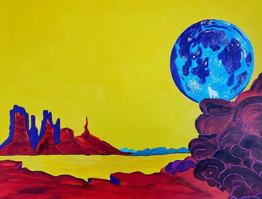 Initial drawing of Coyotes Lunar Serenade Marking the humble beginning of the moon.."